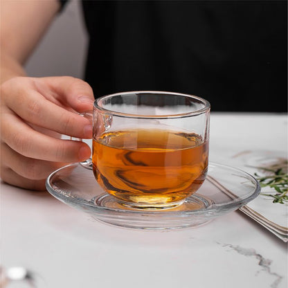 Glass Tea Cup and Saucer