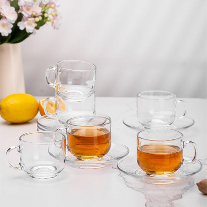 Glass Tea Cup and Saucer