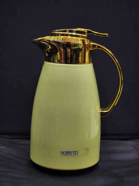 K-290-1.3 Liter Golden Carafe/Thermos/Flask-Glass Interior- 8 Hours Heat & Cold Retention