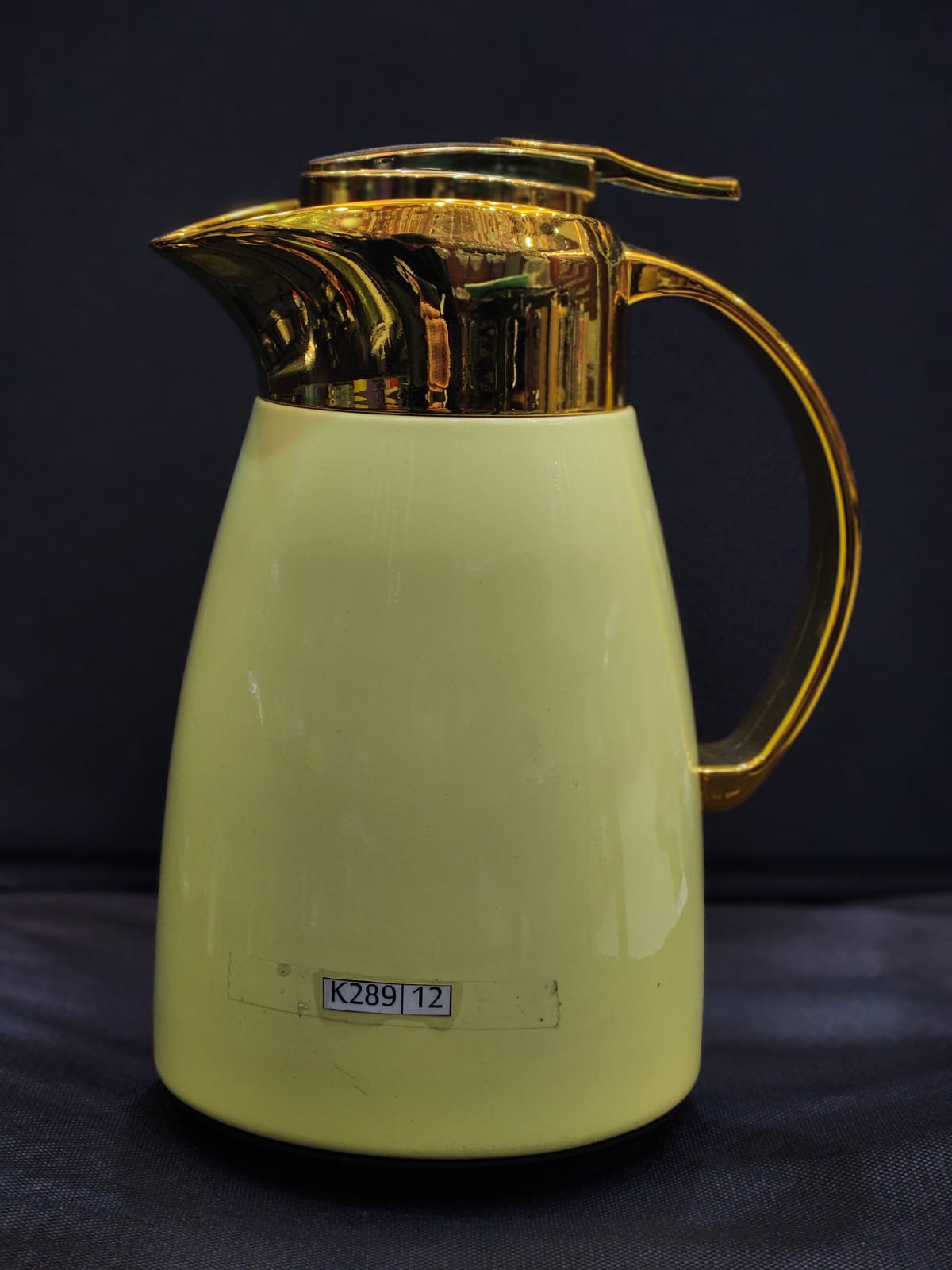 K-289-1 Liter Golden Carafe/Thermos/Flask-Glass Interior- 8 Hours Heat & Cold Retention